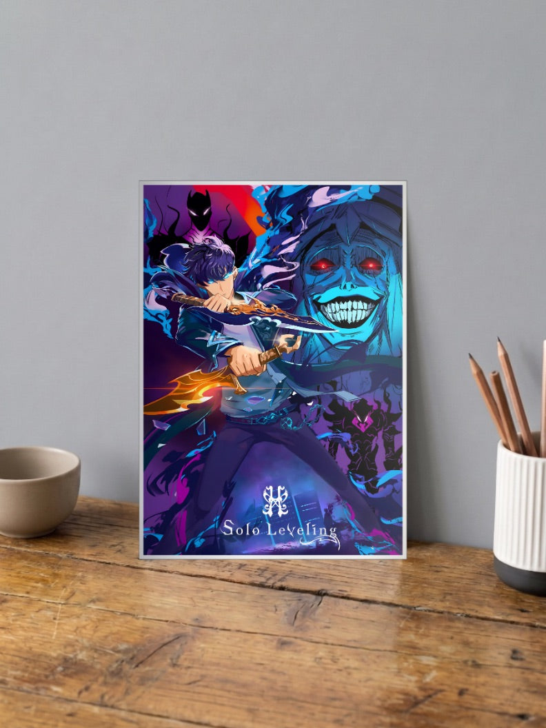 Sung Jinwoo Dagger Monster Anime Poster
