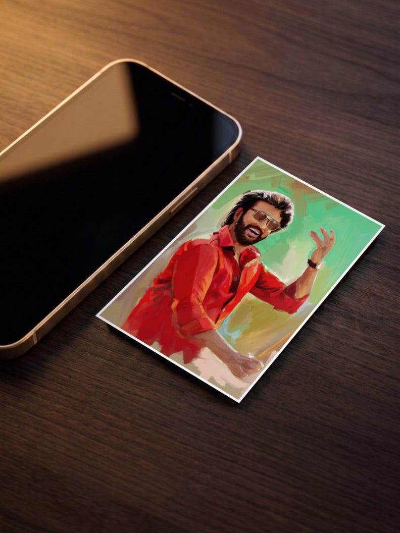 Rajinikanth Red Shirt Kollywood Movie Poster