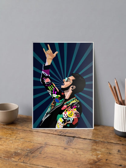 Rockstar Musician Portrait Art Singers Poster
