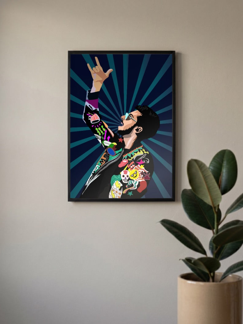 Rockstar Musician Portrait Art Singers Poster