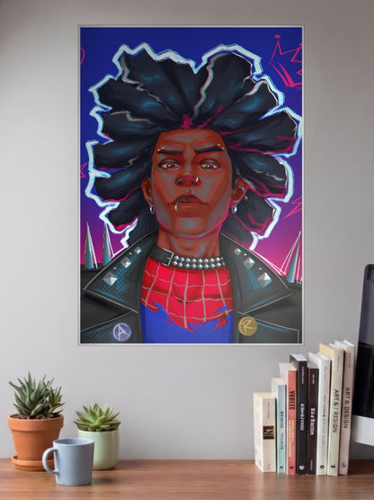 Miles Morales Punk Portrait Marvel Poster