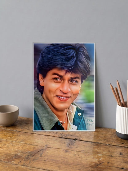 Shah Rukh Khan Young Portrait Celebs Poster