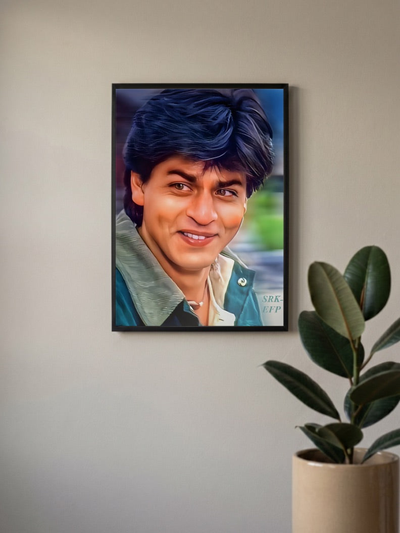 Shah Rukh Khan Young Portrait Celebs Poster