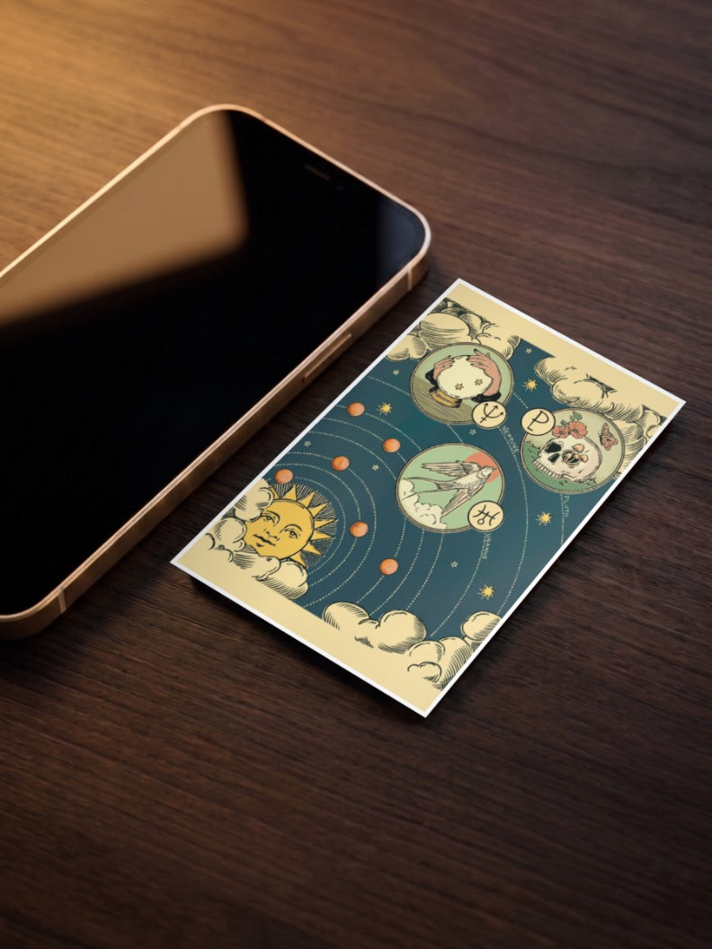 Astrology Planets Vintage Art Abstract Poster