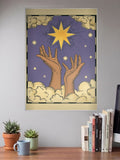 Celestial Reaching Hands Art Abstract Poster