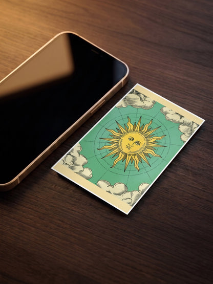 Vintage Sun Face Art Abstract Poster