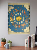Zodiac Wheel Vintage Art Abstract Poster