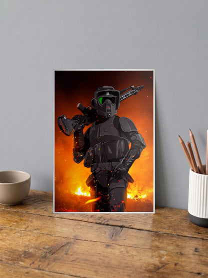 Shadow Trooper Fire Scene Star Wars Poster