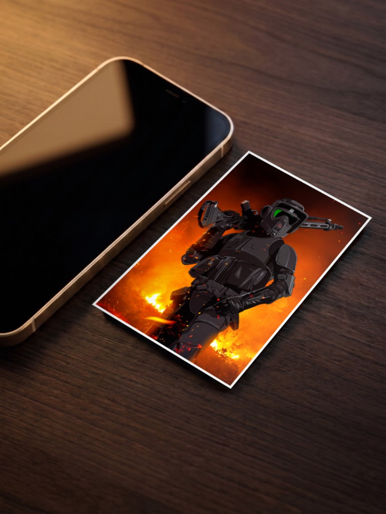 Shadow Trooper Fire Scene Star Wars Poster