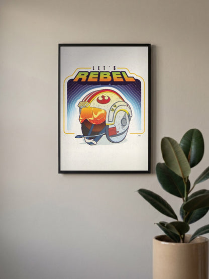 Lets Rebel Pilot Helmet Art Star Wars Poster