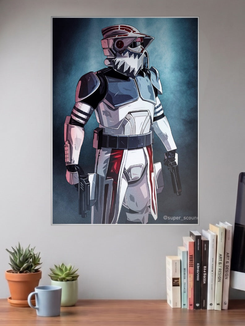 ARC Trooper Shark Helmet Art Star Wars Poster