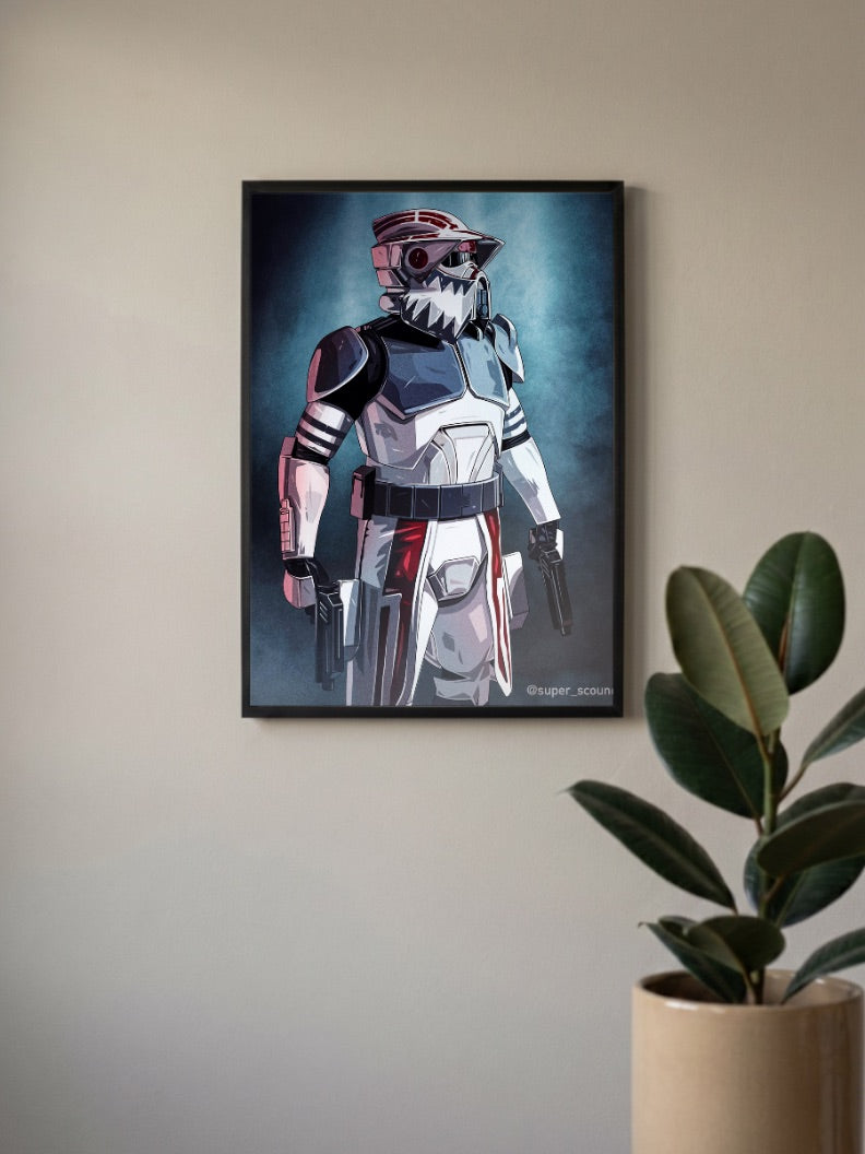 ARC Trooper Shark Helmet Art Star Wars Poster