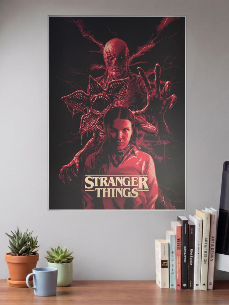 Eleven And Vecna Red Poster Netflix Poster