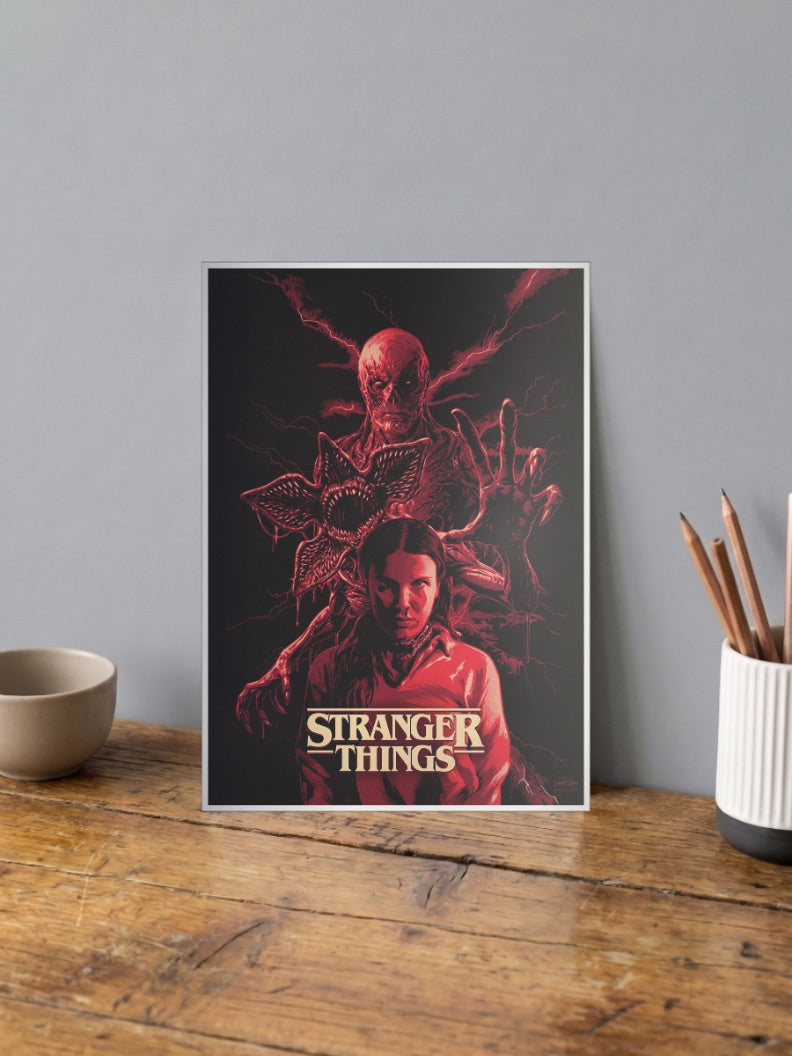 Eleven And Vecna Red Poster Netflix Poster