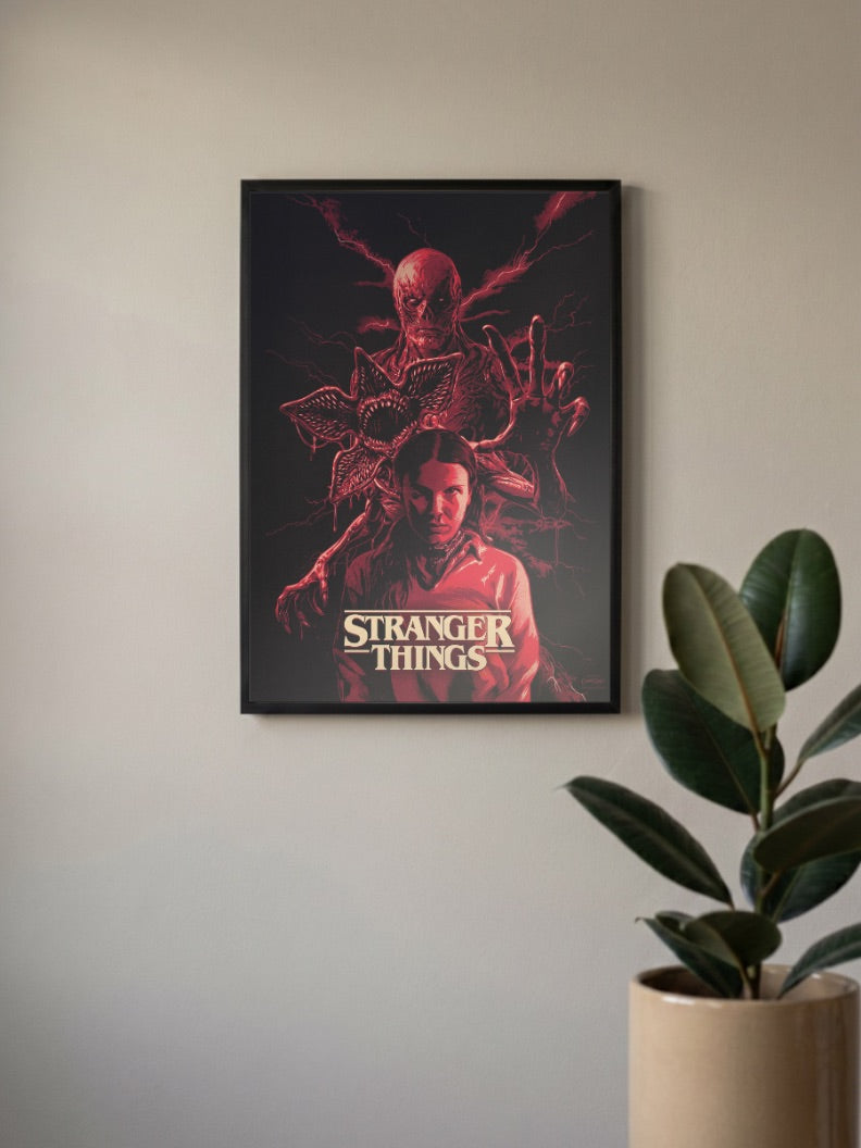 Eleven And Vecna Red Poster Netflix Poster