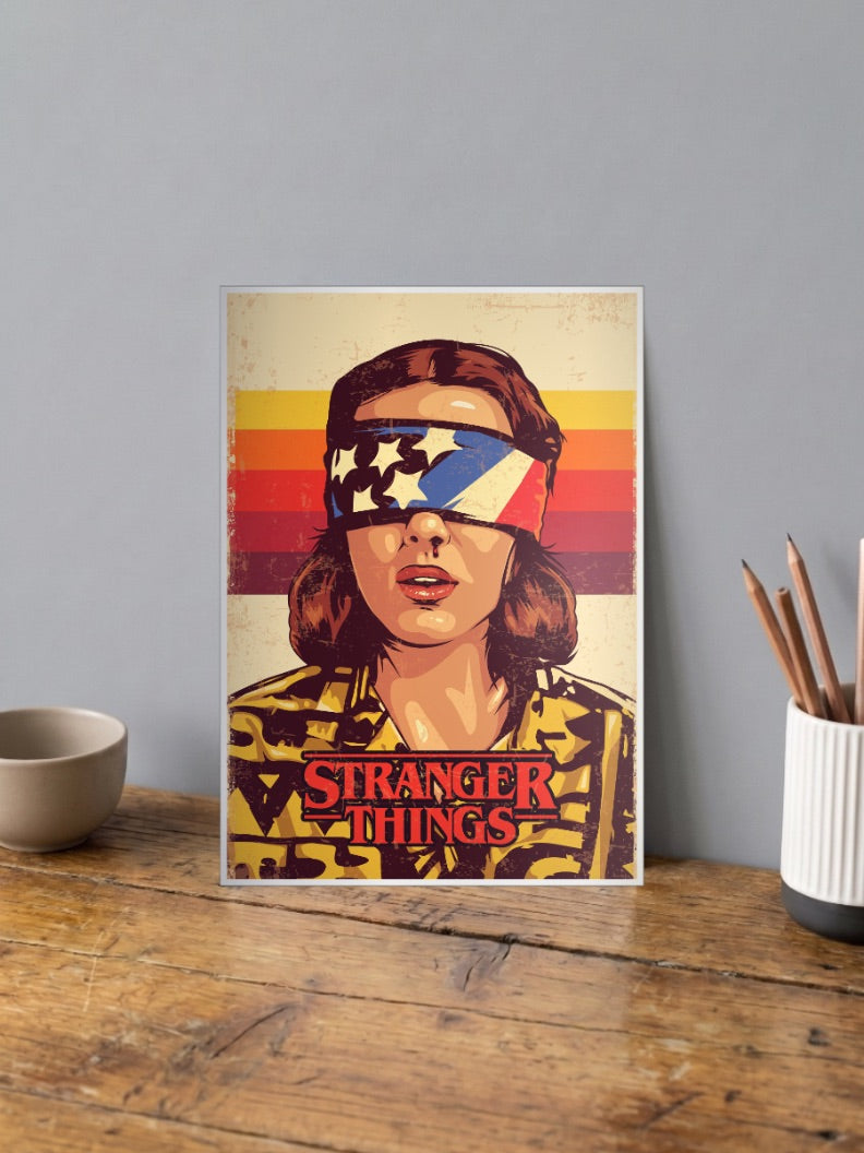 Eleven Blindfolded Retro Poster Netflix Poster