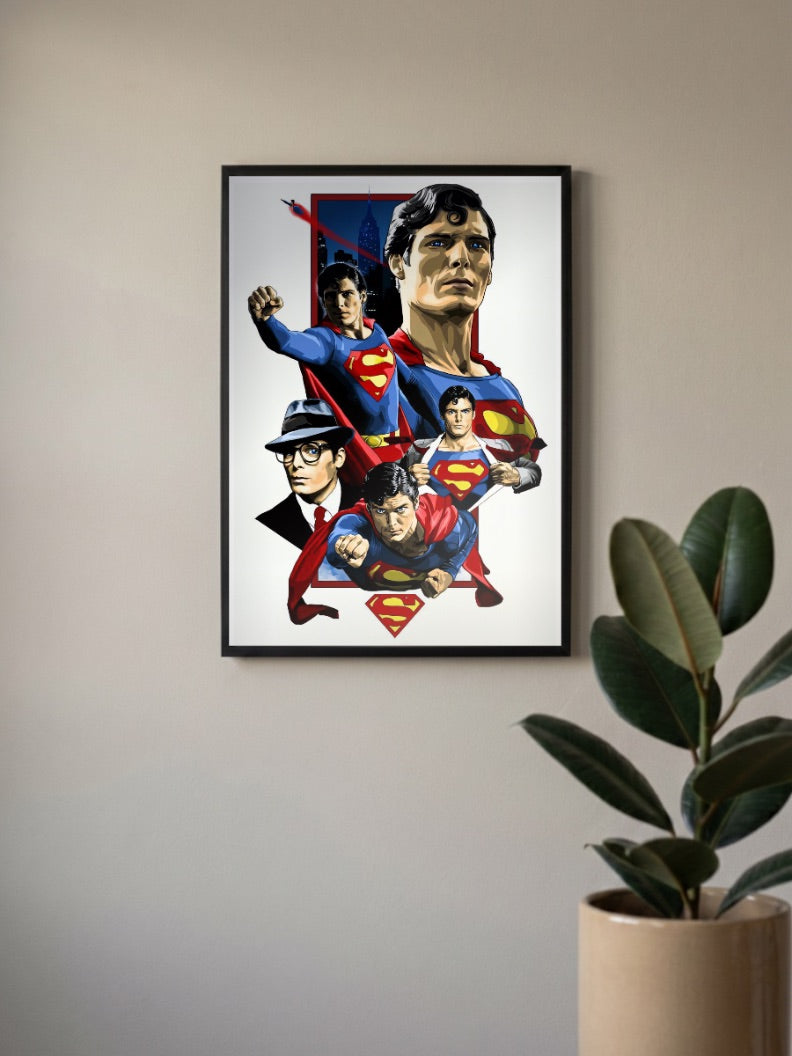 Superman Christopher Reeve Art DC Poster