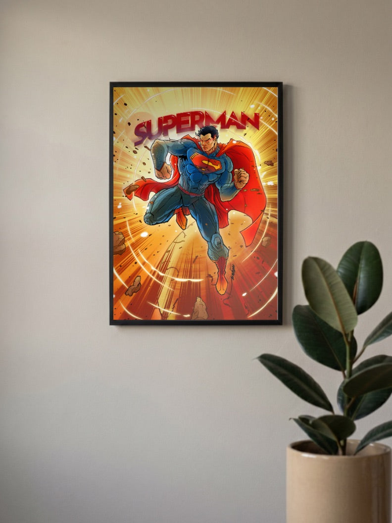 Superman Comic Action Poster DC Poster