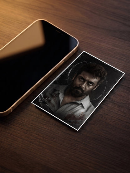 Suriya Barbed Wire Portrait Kollywood Movie Poster