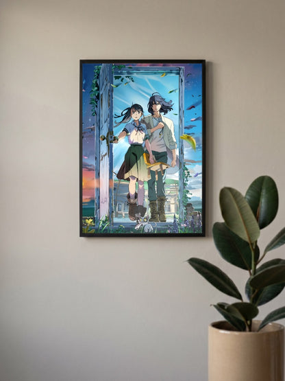 Suzume And Souta Door Poster Anime Poster