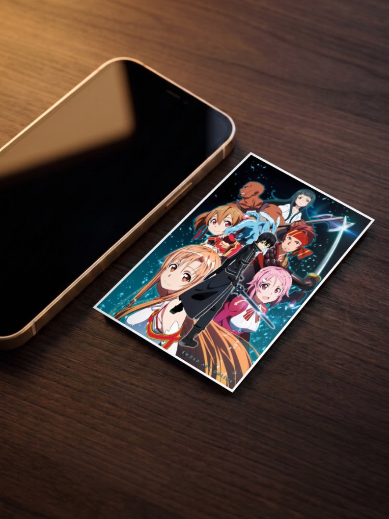 Sword Art Online Cast Poster Anime Poster as a pocket poster, sized to fit behind a phone case