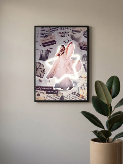 Taylor Swift Folklore Collage Singers Poster