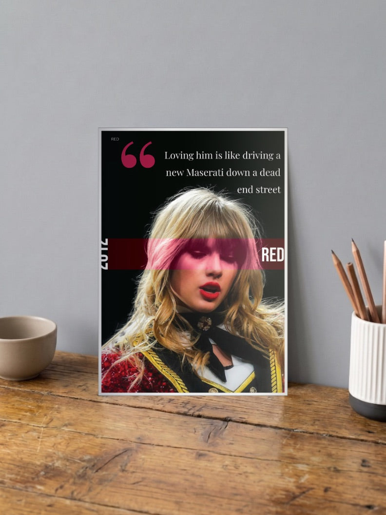 Taylor Swift Red Era Singers Poster