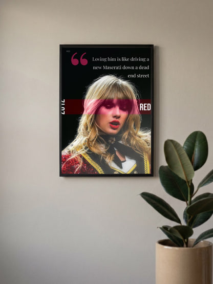 Taylor Swift Red Era Singers Poster