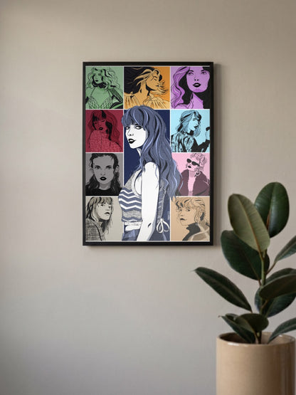 Taylor Swift Eras Grid Art Singers Poster