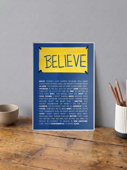 Ted Lasso Yellow Believe Sitcom Poster
