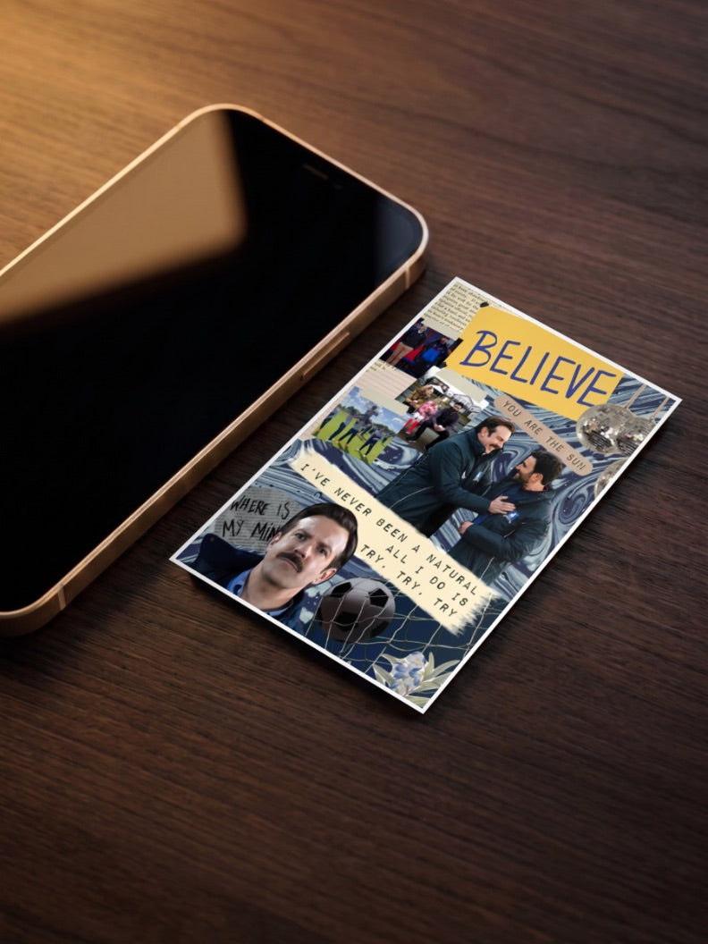 Ted Lasso Believe Collage Sitcom Poster