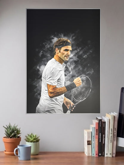 Roger Federer Fist Pump Tennis Poster