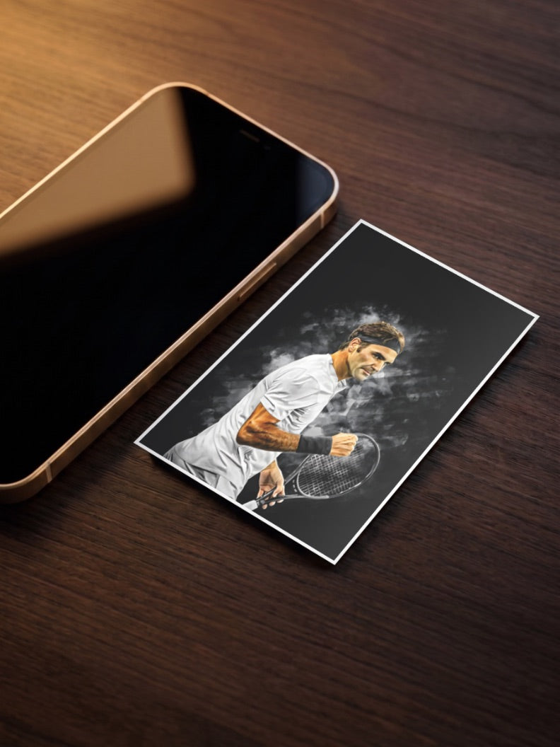 Roger Federer Fist Pump Tennis Poster