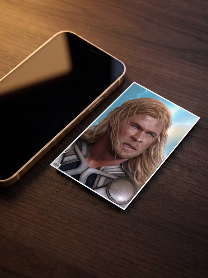 Thor Lightning Sky Portrait Marvel Poster