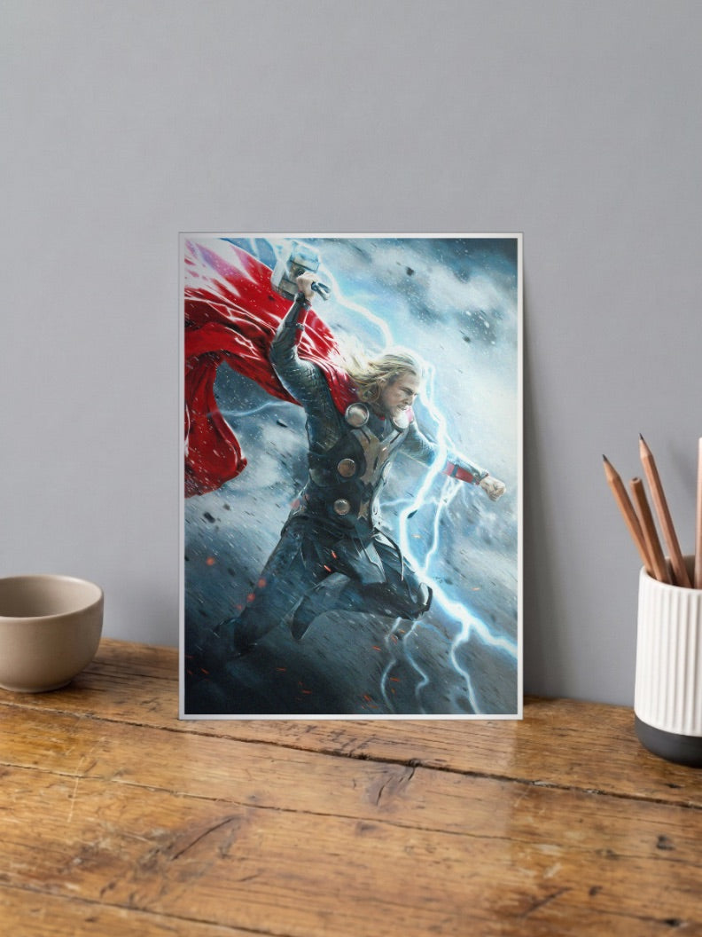 Thor Swinging Mjolnir Marvel Poster