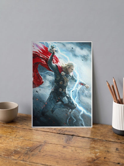 Thor Swinging Mjolnir Marvel Poster
