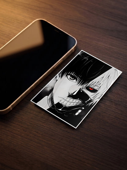 Kaneki Ken Split Face Art Anime Poster