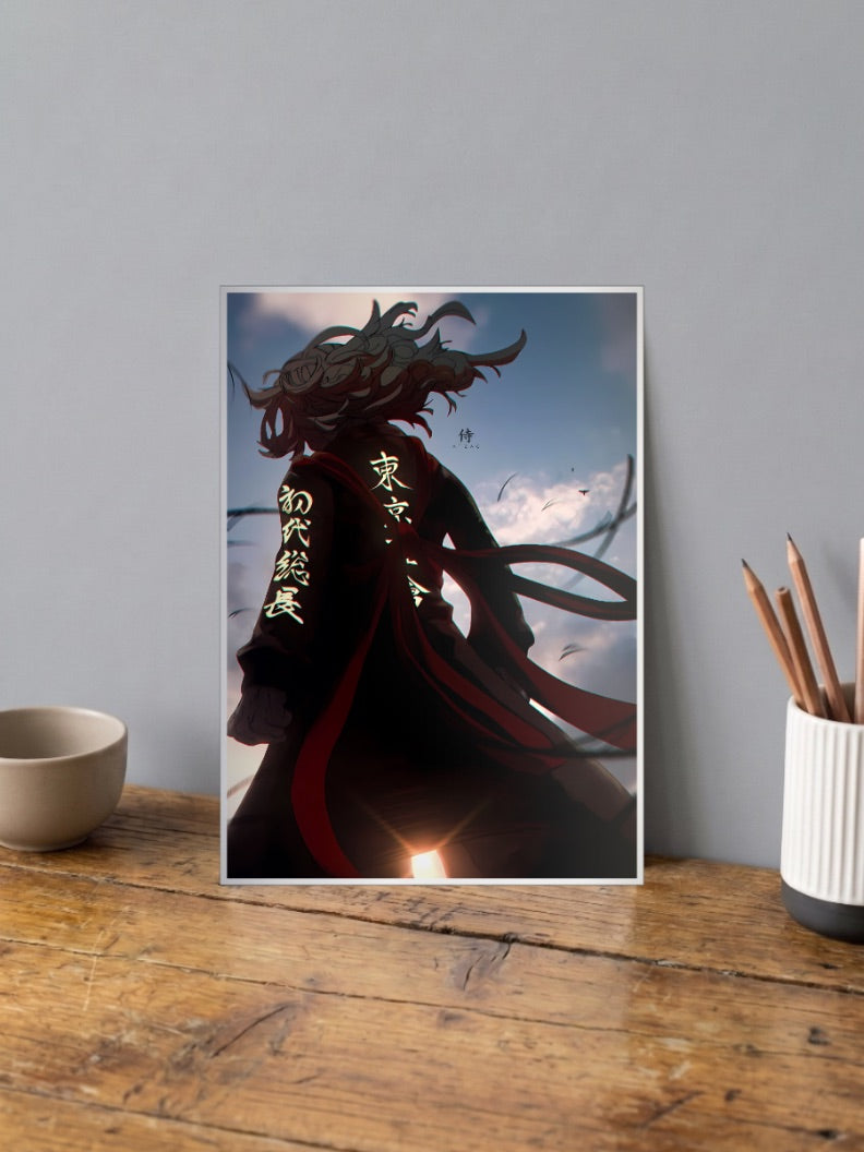 Mikey Dragon Silhouette Art Anime Poster