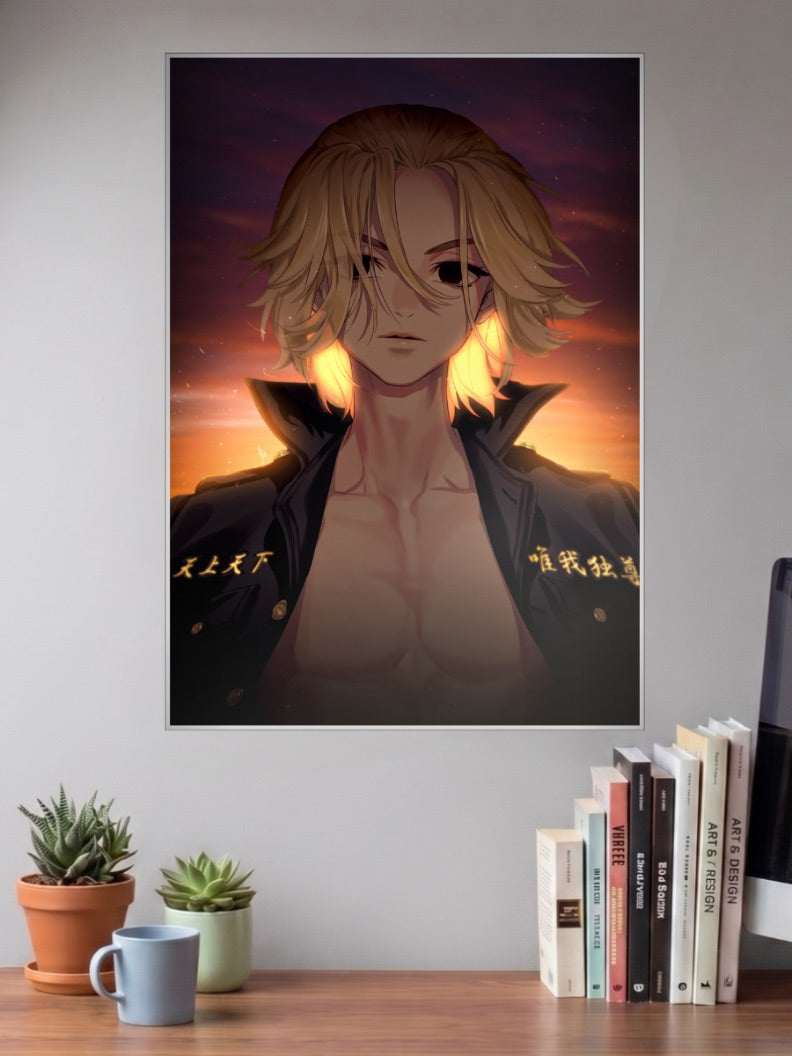 Mikey Sunset Portrait Art Anime Poster