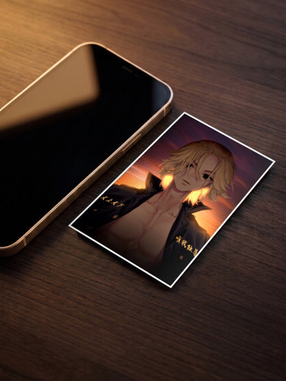 Mikey Sunset Portrait Art Anime Poster