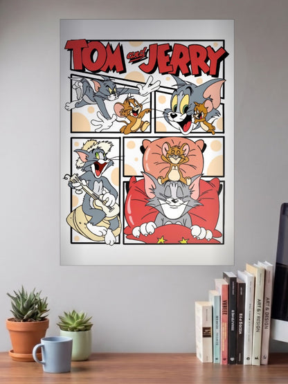 Tom And Jerry Comic Panels Cartoon Poster