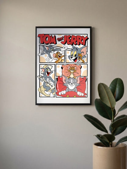 Tom And Jerry Comic Panels Cartoon Poster