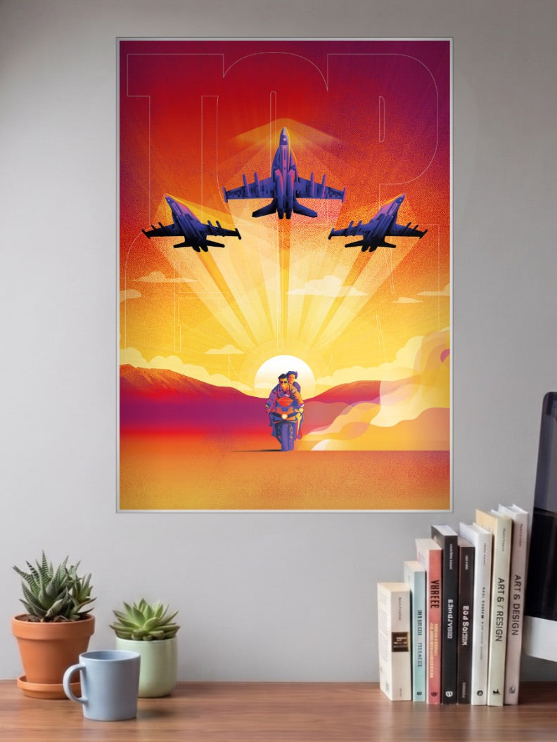 Top Gun Jets Sunset Art Hollywood Movie Poster