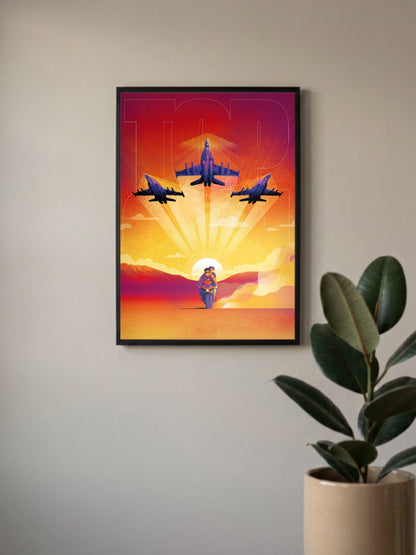 Top Gun Jets Sunset Art Hollywood Movie Poster