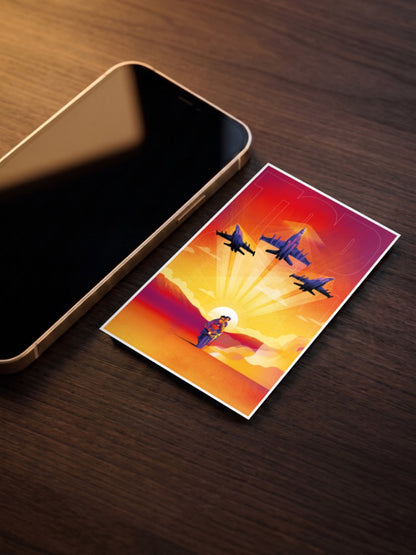 Top Gun Jets Sunset Art Hollywood Movie Poster