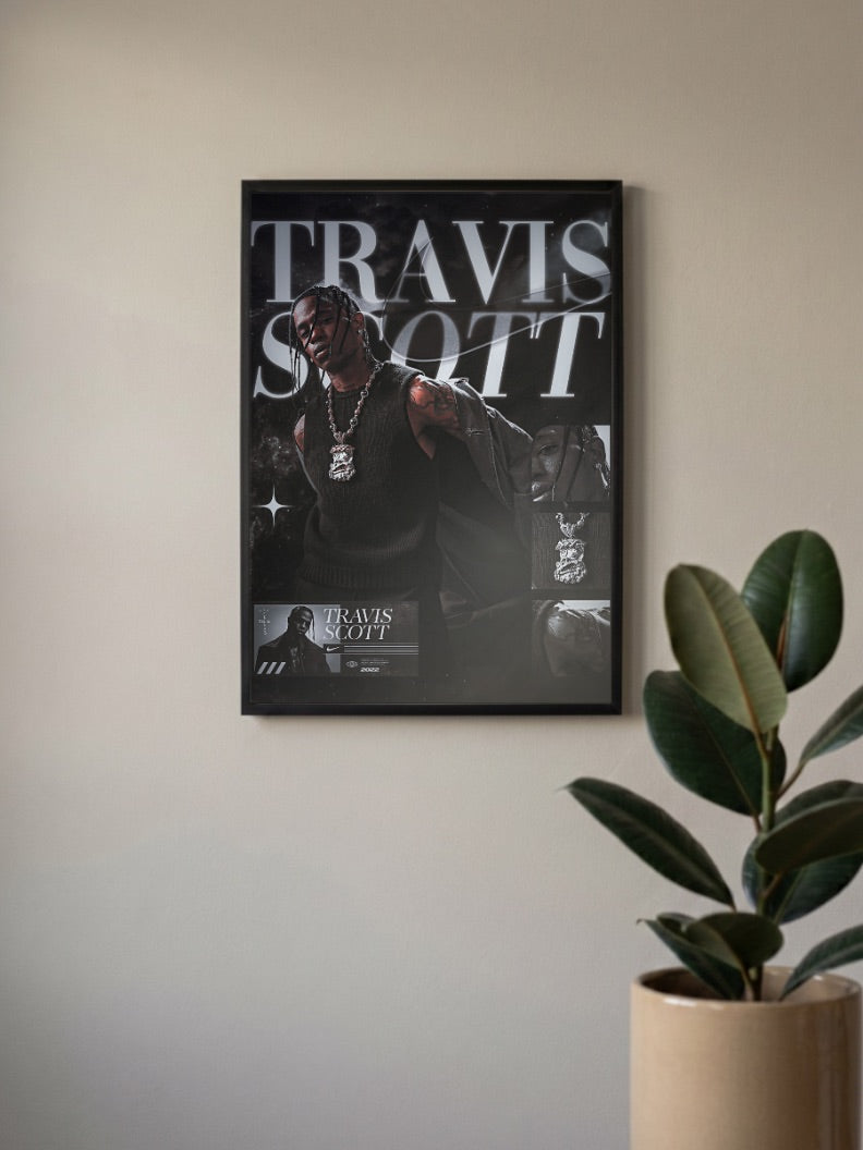 Travis Scott Bold Text Singers Poster