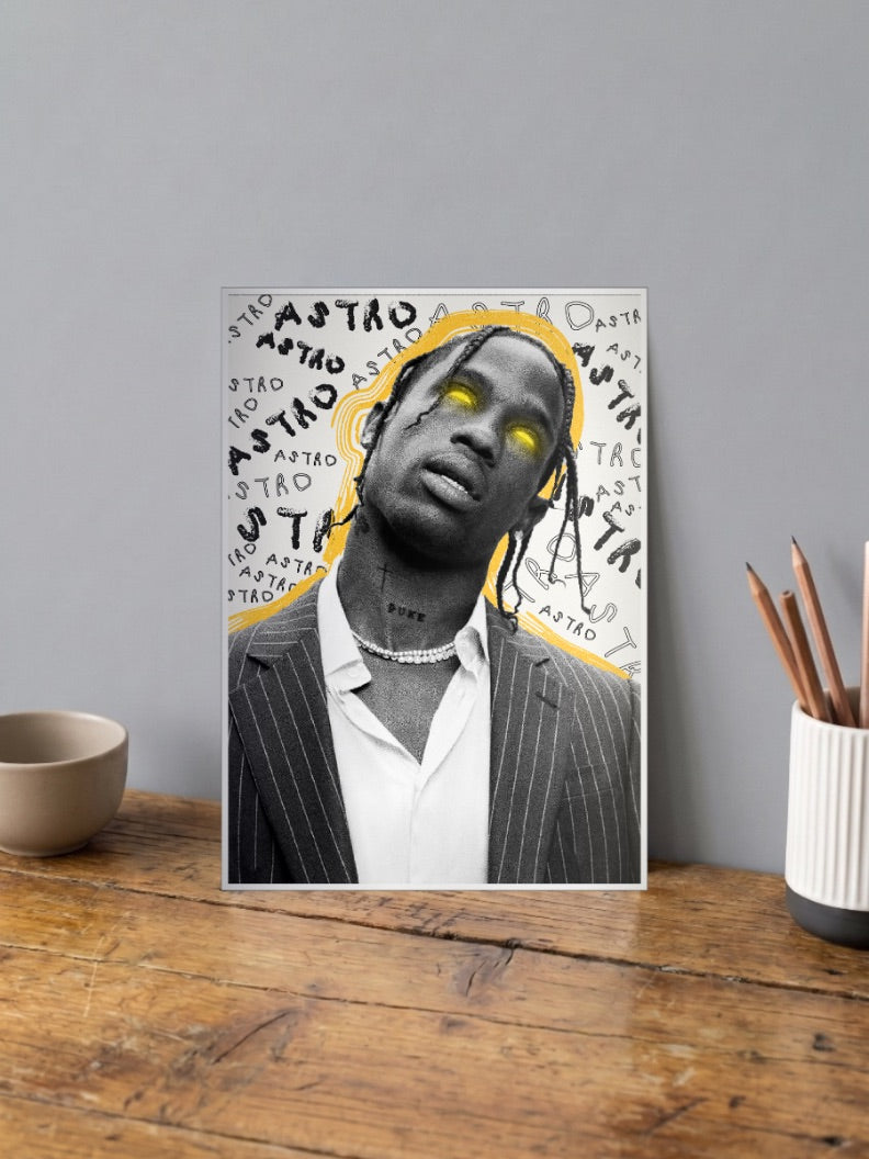 Travis Scott Astro Glowing Eyes Singers Poster