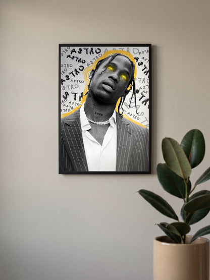 Travis Scott Astro Glowing Eyes Singers Poster