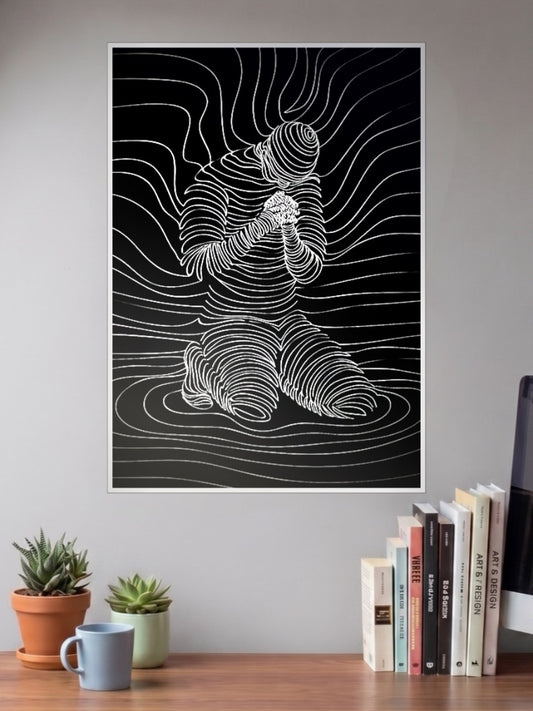 Submerged Man Kneels Poster