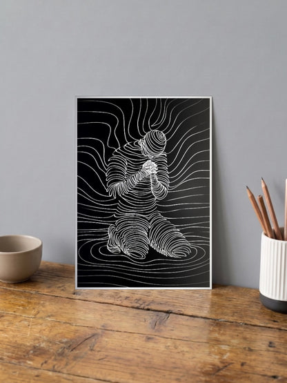 Submerged Man Kneels Poster